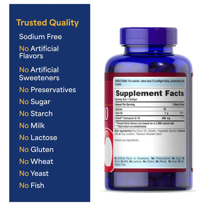 Coenzima Q10 400 Mg 120 Capsulas Suaves Energia Antioxidante PuritanS Pride