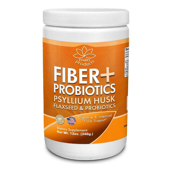 Fibra Y Probióticos 340g Cáscara De Psyllium Y Linaza Para Salud Digestiva