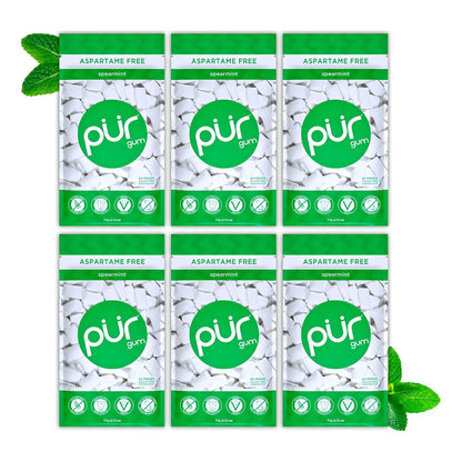 Pu Chicle Menta Verde 100 Xilitol 55 Und X 6 Paquetes Frescura Y Salud Dental