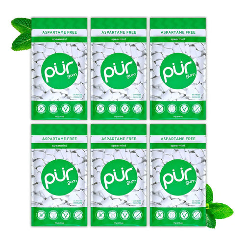 Pu Chicle Menta Verde 100 Xilitol 55 Und X 6 Paquetes Frescura Y Salud Dental