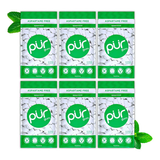 Pu Chicle Menta Verde 100 Xilitol 55 Und X 6 Paquetes Frescura Y Salud Dental