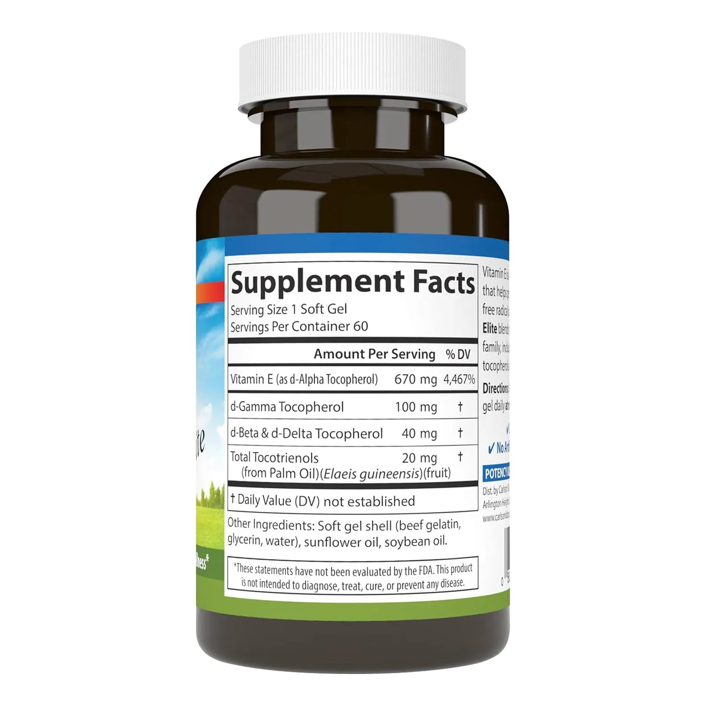 Vitamina E 1000 Ui Con Tocoferoles Tocotrienoles 60 Capsulas Blandas