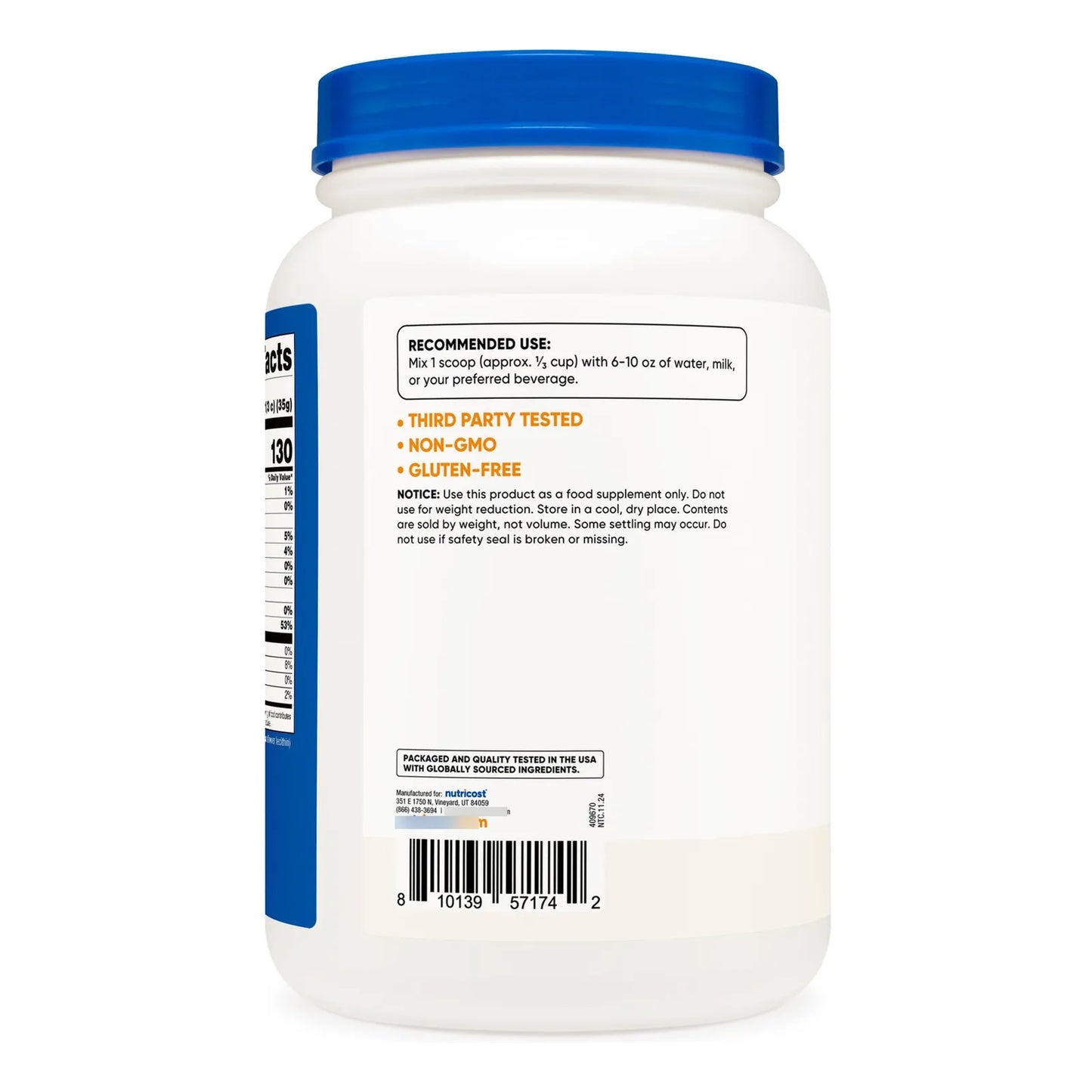 Proteína Aislada Suero Leche Sabor Neutral 2 Libras Alta Calidad
