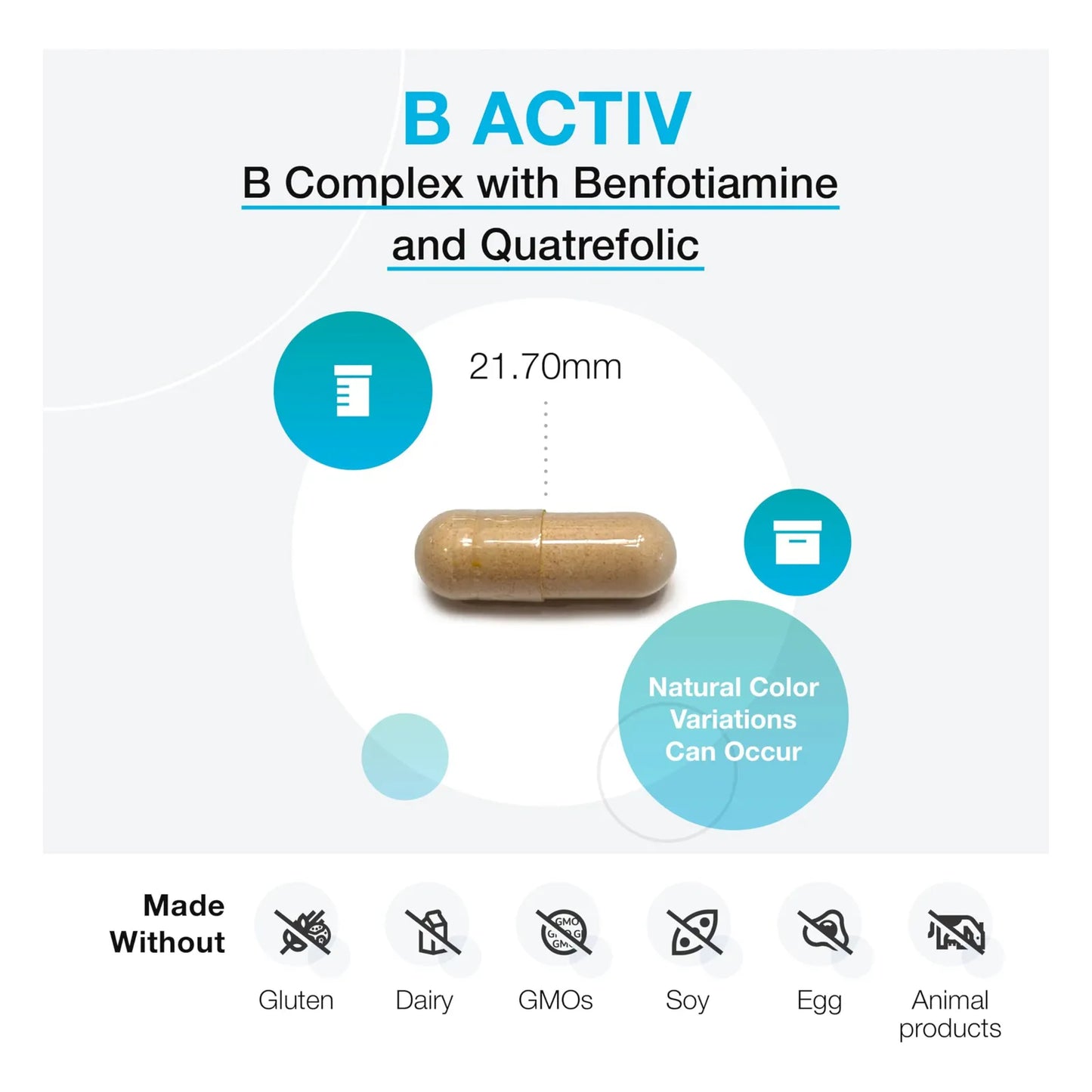 Complejo Vitamina B Activ Con Benfotiamina Metilfolato Biotina Suplemento Energético Y Soporte Suprarrenal