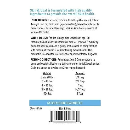 Polvo Para Piel Y Pelaje Saludable 14 Oz Suplemento Con Omega 3 6 9 Para Perros