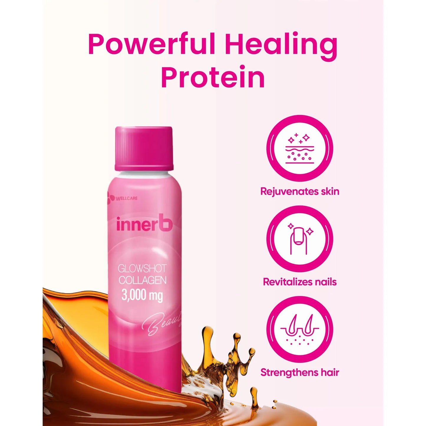 Innerb Glowshot Colageno Liquido 10.1 Onzas Piel Radiante Cabello Fuerte