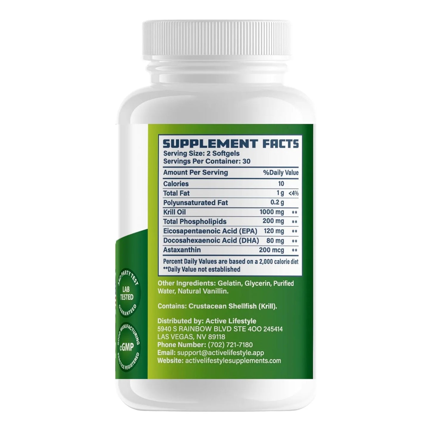 Aceite De Krill Antártico 1000 Mg Para Articulaciones Movilidad Memoria Y Corazón