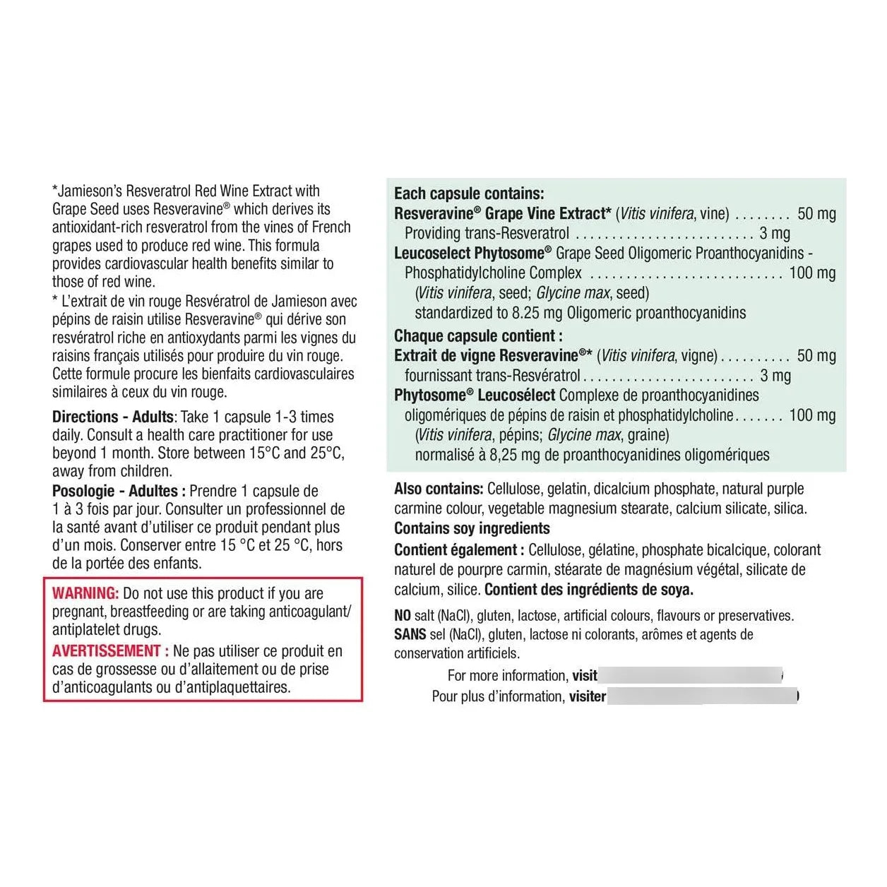 Resveratrol 30 Cápsulas Antioxidante Natural 500 Mg Para Salud Cardiovascular
