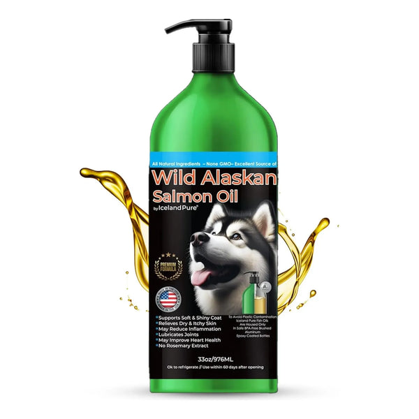 Aceite De Salmón Salvaje De Alaska Para Perros Y Gatos Suplemento Líquido Omega 3