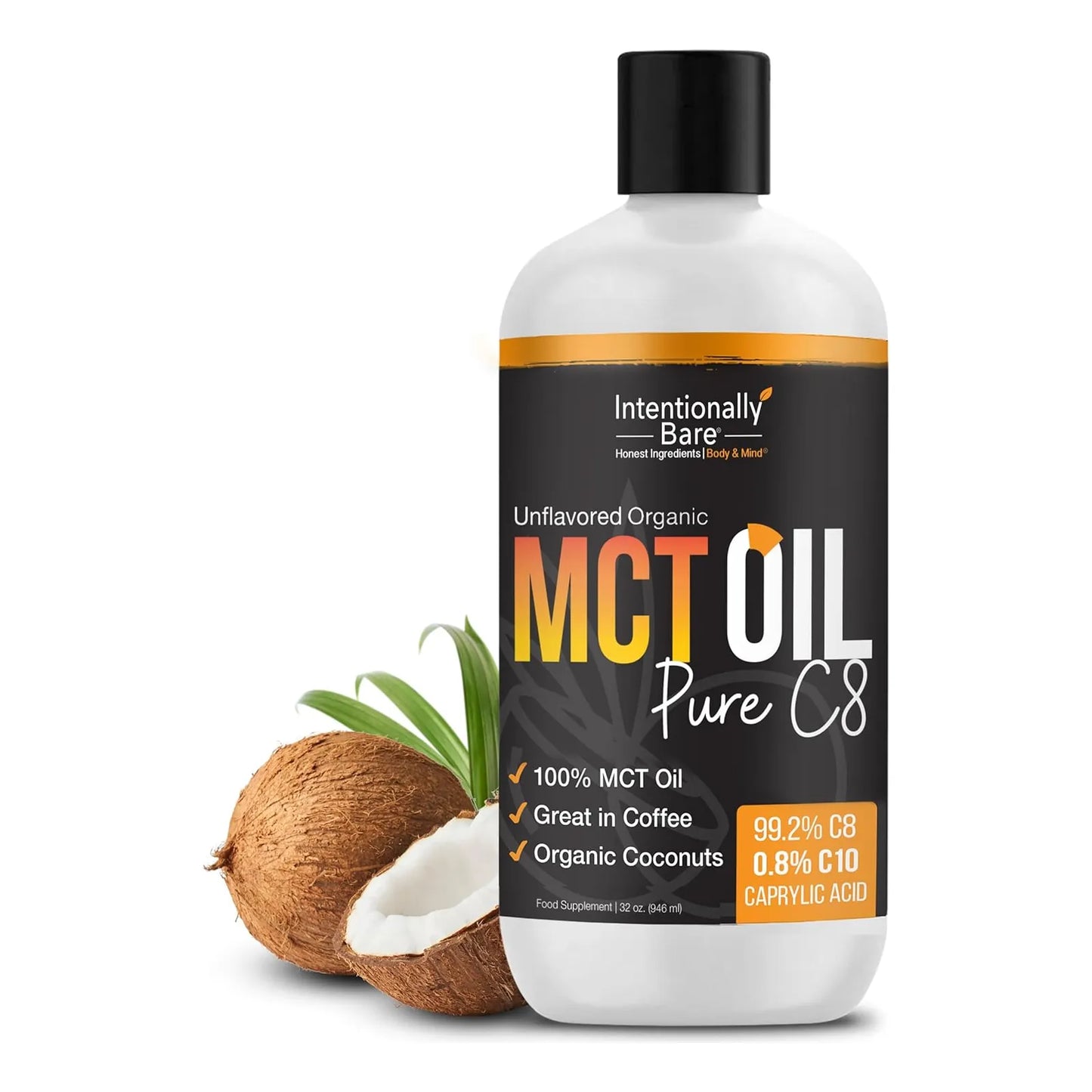 Aceite Mct C8 Orgánico Para Dietas Keto Y Veganas Energía Cerebral Instantánea