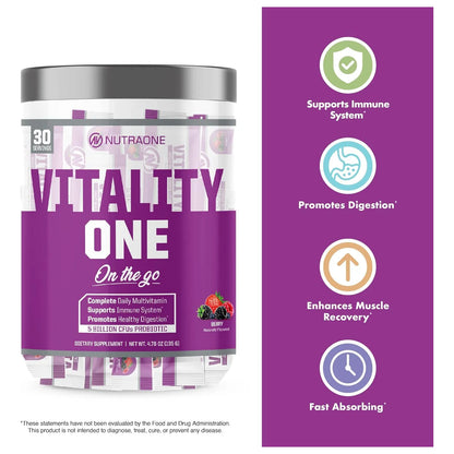 Multivitaminico Probiótico En Polvo Sabor Naranja 30 Porciones Energía Y Digestión