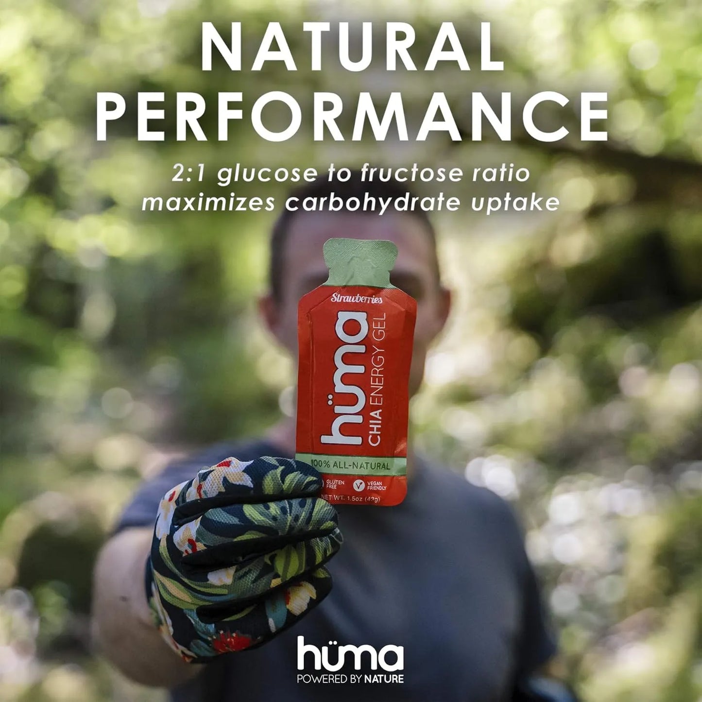 Gel Energético Huma Chia Energy Pack 24 Unidades Nutrición Deportiva Natural
