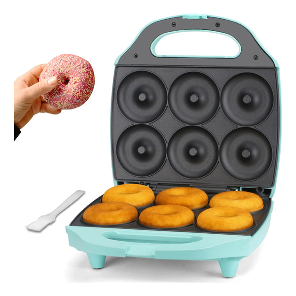 Mini Maquina Para Hacer Donas Hogar 6x8 Cm Bandeja Antiadherente Recetas Incluidas