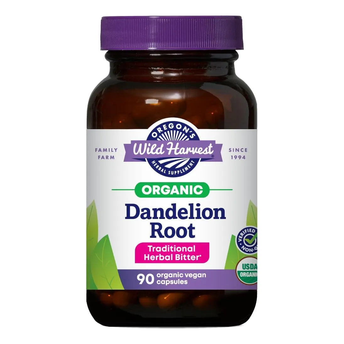 Raiz De Diente De Leon Organica Oregon Wild Harvest 90 Capsulas Veganas