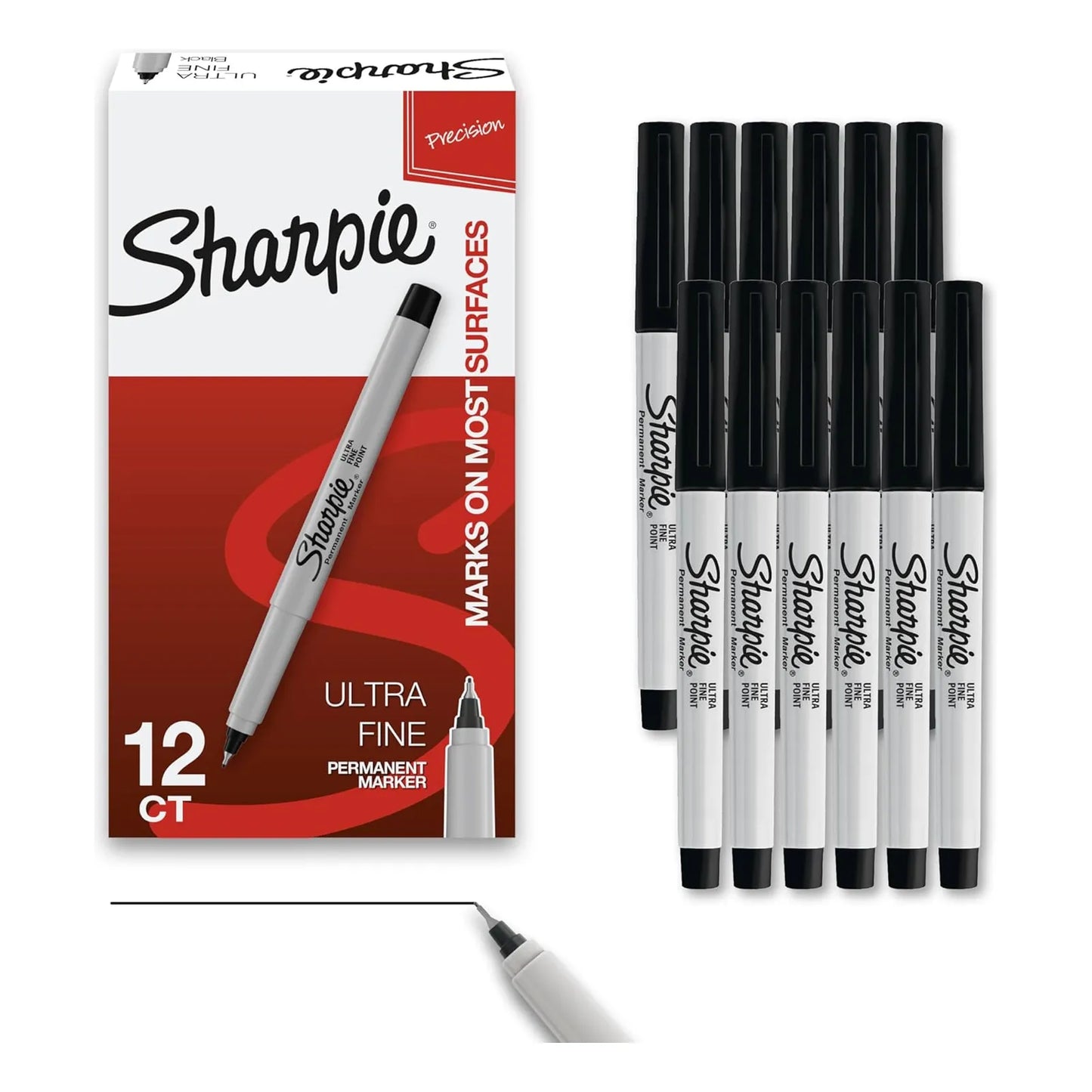 Sharpie Punta Ultrafina Marcadores Permanentes X 12 Und Precisión Y Durabilidad