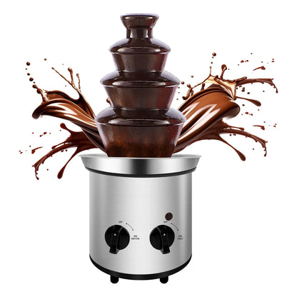 Maquina Fondue Electrica Acero Inoxidable 4 Niveles Chocolate Queso Salsas