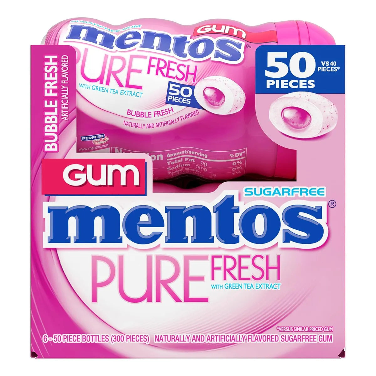 Mentos Pure Fresh Goma Mascar Sin Azucar Sabor Burbujas 300g Frescura Duradera Y Sabor Intenso