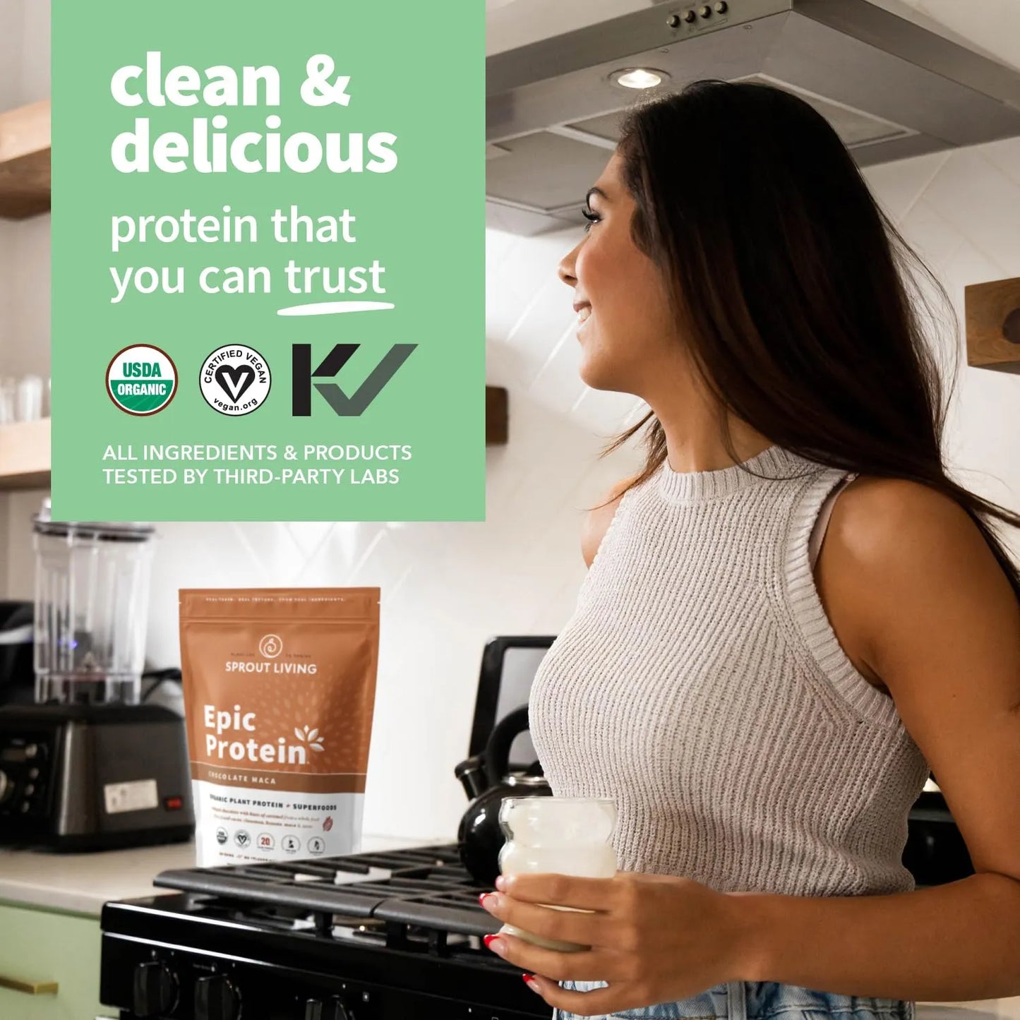 Proteina Vegetal Epic Protein 500g Sabor Natural Superalimentos Y Prebioticos