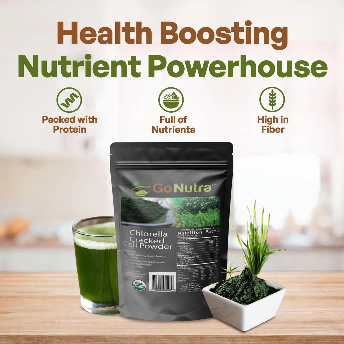 Polvo De Chlorella Verde Puro Rico En Vitaminas Minerales Y Antioxidantes Superalimento Natural