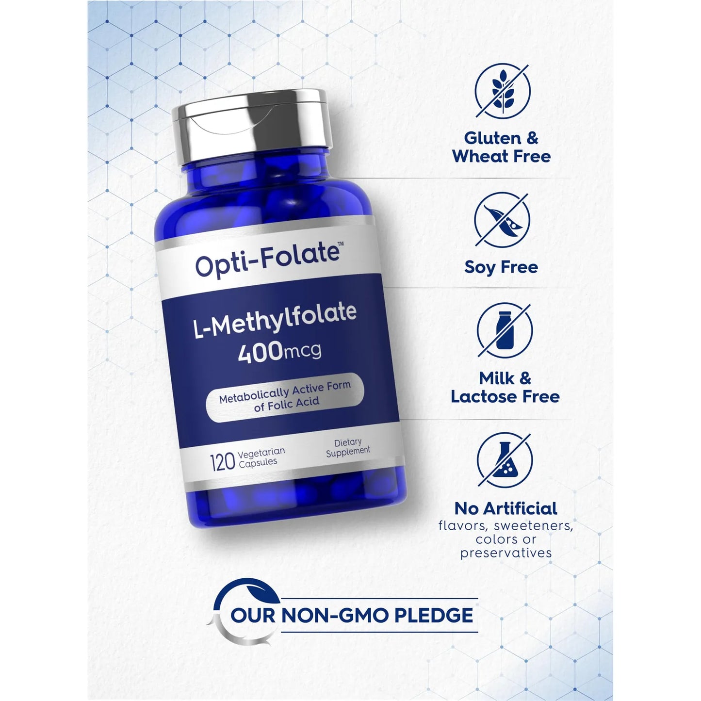 Folato Metilado 400mcg 120 Cápsulas Vegetarianas - Energía y Bienestar