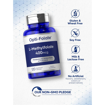 Folato Metilado 400mcg 120 Cápsulas Vegetarianas - Energía y Bienestar