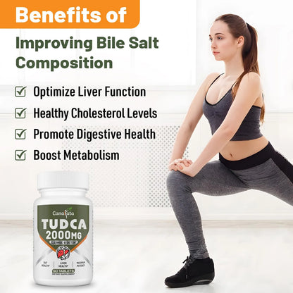 TUDCA 2000 Mg Tabletas Suplemento Hepático Potente Desintoxicación Hígado