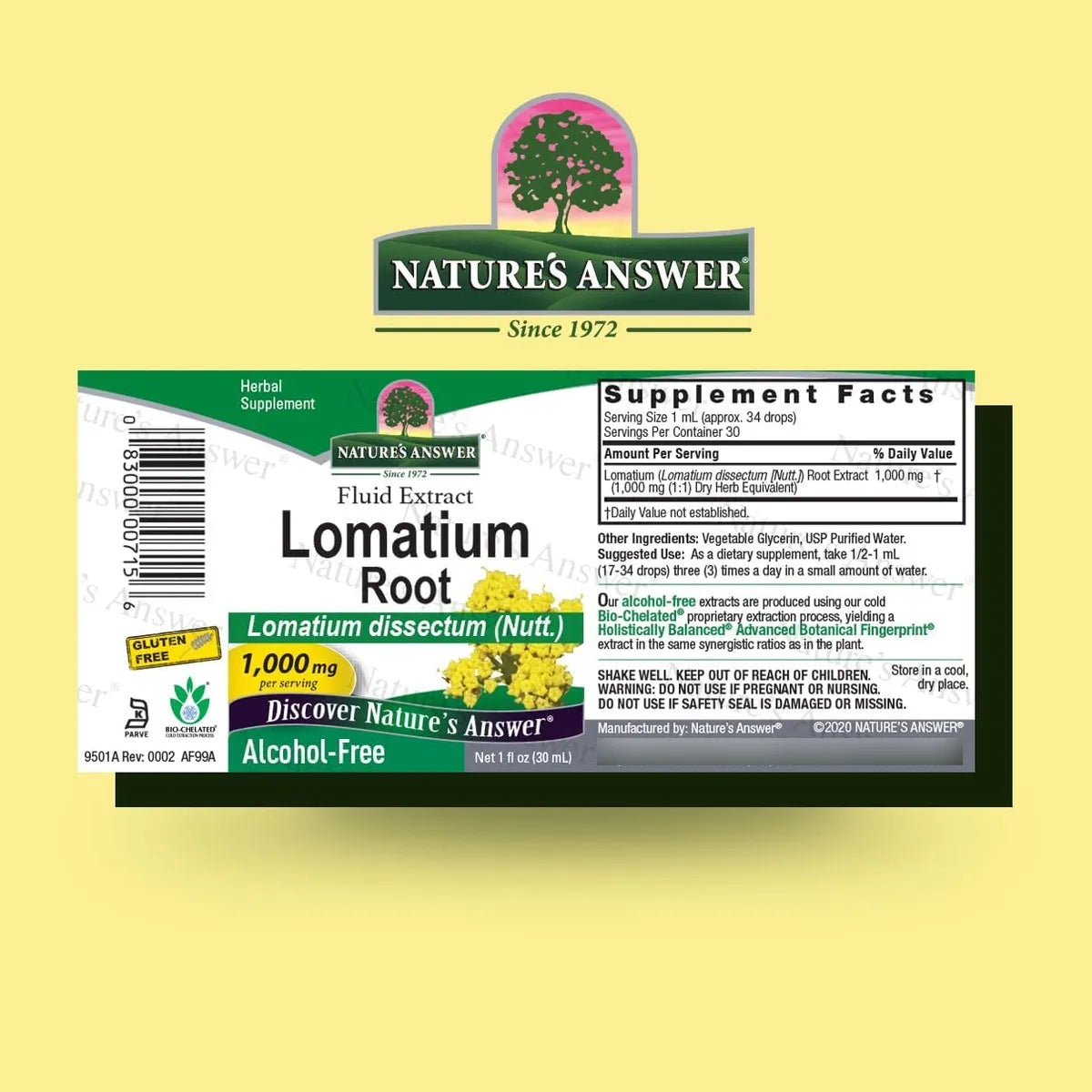 Extracto De Raiz Lomatium Dissectum 500 Mg Suplemento Herbario Natural Para Inmunidad Y Bienestar General