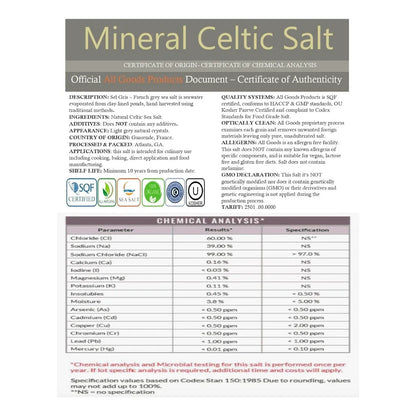 Sal Celta Orgánica Gruesa 142g 82 Minerales Pura Y Natural