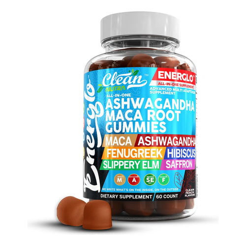 Gomitas Energéticas De Maca Y Ashwagandha Sabor Durazno Vegano