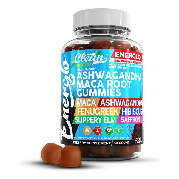 Gomitas Energéticas De Maca Y Ashwagandha Sabor Durazno Vegano