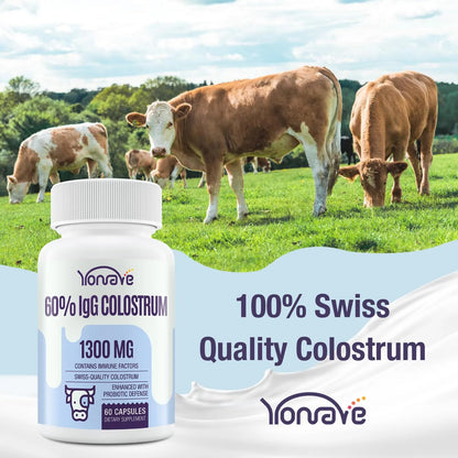 Capsulas De Calostro Bovino 1300 Mg 60 Igg Soporte Inmune E Intestinal 120 Caps