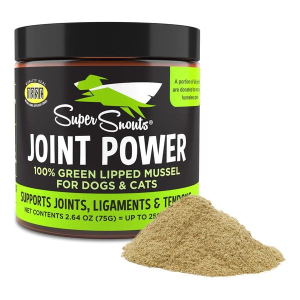 Super Snouts Joint Power Mejillones Labios Verdes En Polvo Para Perros Y Gatos Suplemento Articulaciones