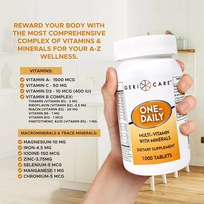 Multivitaminas Y Minerales Diarios 1000 Tabletas Suplemento Energía E Inmunidad
