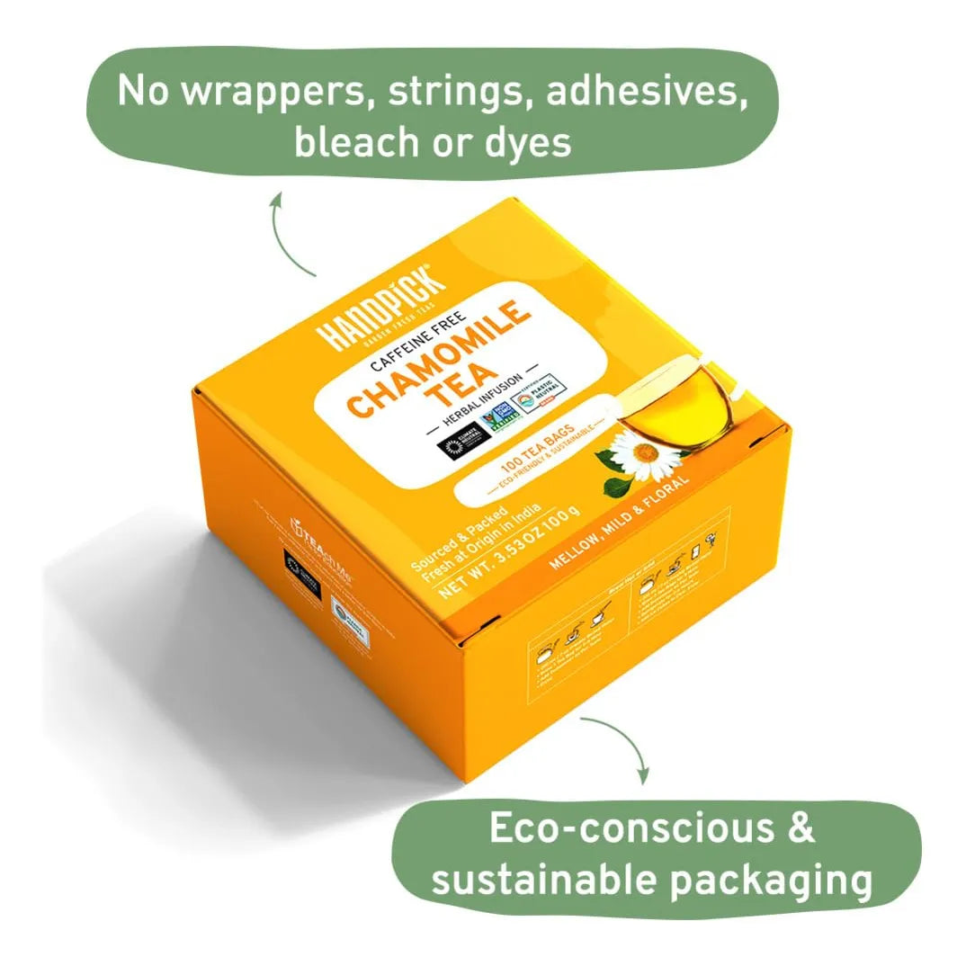 Handpick Té De Manzanilla Bolsas Ecológicas 100 Unidades Relajación Natural