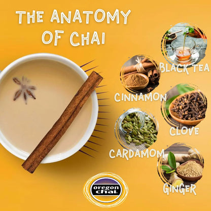 Concentrado De Té Chai Vainilla Líquido 946 Ml Paquete De 6 Oregon Chai