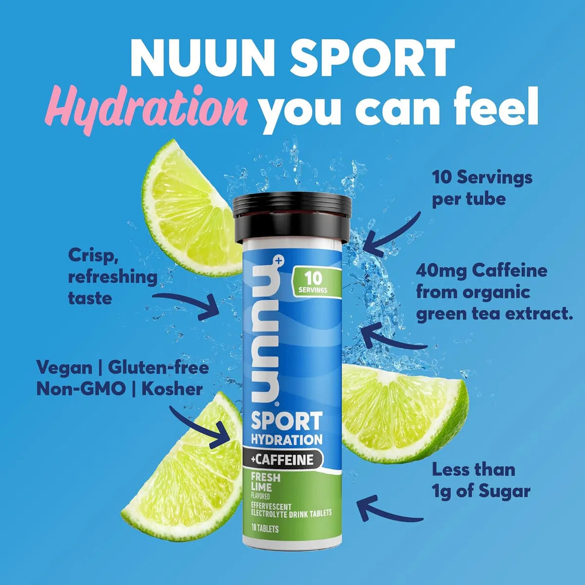 Tabletas Nuun Electrolitos Hidratantes Sabor Lima 8 Pack Hidratacion Rapida Sin Azucar