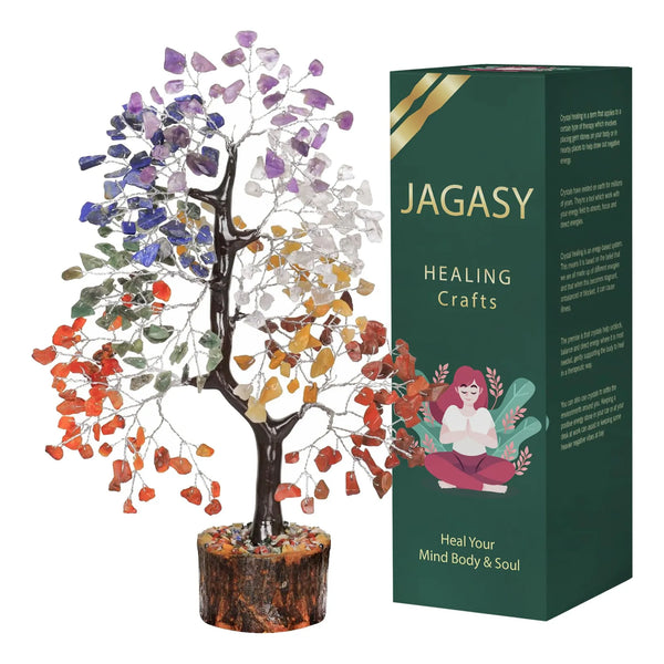 Cristales Curativos Árbol De La Vida De 7 Chakras Decoración Espiritual Hecho A Mano En India