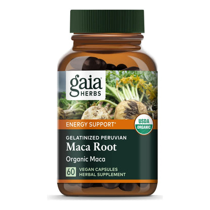 Raiz De Maca Organica Energia Natural Sin Cafeina 60 Capsulas Veganas