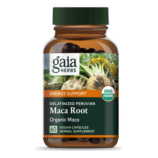 Raiz De Maca Organica Energia Natural Sin Cafeina 60 Capsulas Veganas