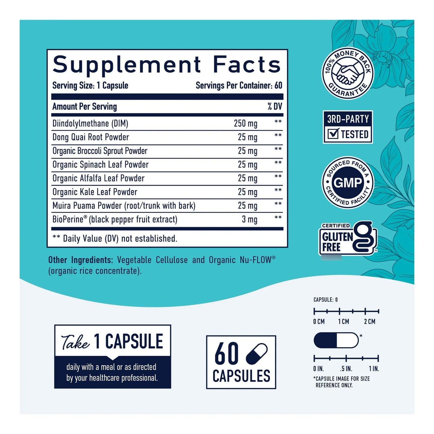Complejo DIM 250 Mg Equilibrio Hormonal Para Mujeres Alivio Menopausia Y Sofocos