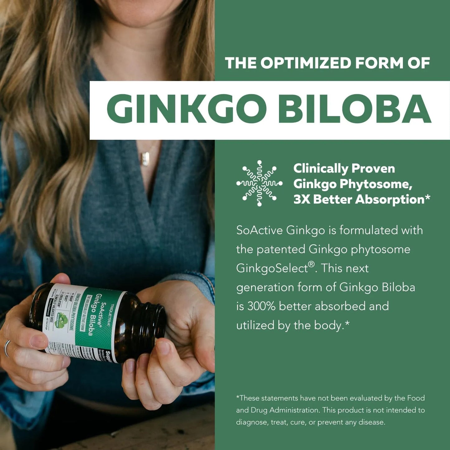 SoActive Ginkgo Biloba Fitosoma 180 Mg 300 Mejor Absorcion Memoria Enfoque