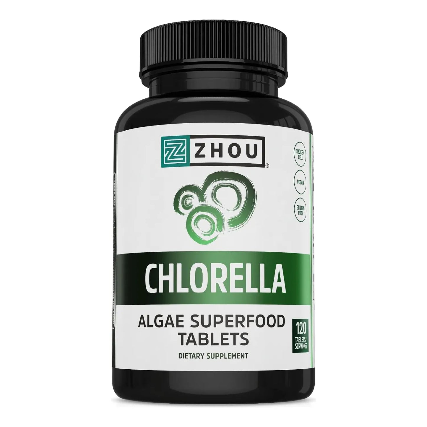 Tabletas De Chlorella Broken Cell Superalimento 120 Unidades Suplemento Vegano Sin Gluten