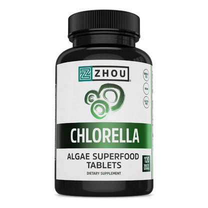 Tabletas De Chlorella Broken Cell Superalimento 120 Unidades Suplemento Vegano Sin Gluten