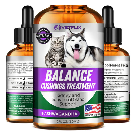 Soporte Suprarrenal Para Perros Y Gatos Tratamiento Natural Cushings Vetflix Gotas 60 Ml