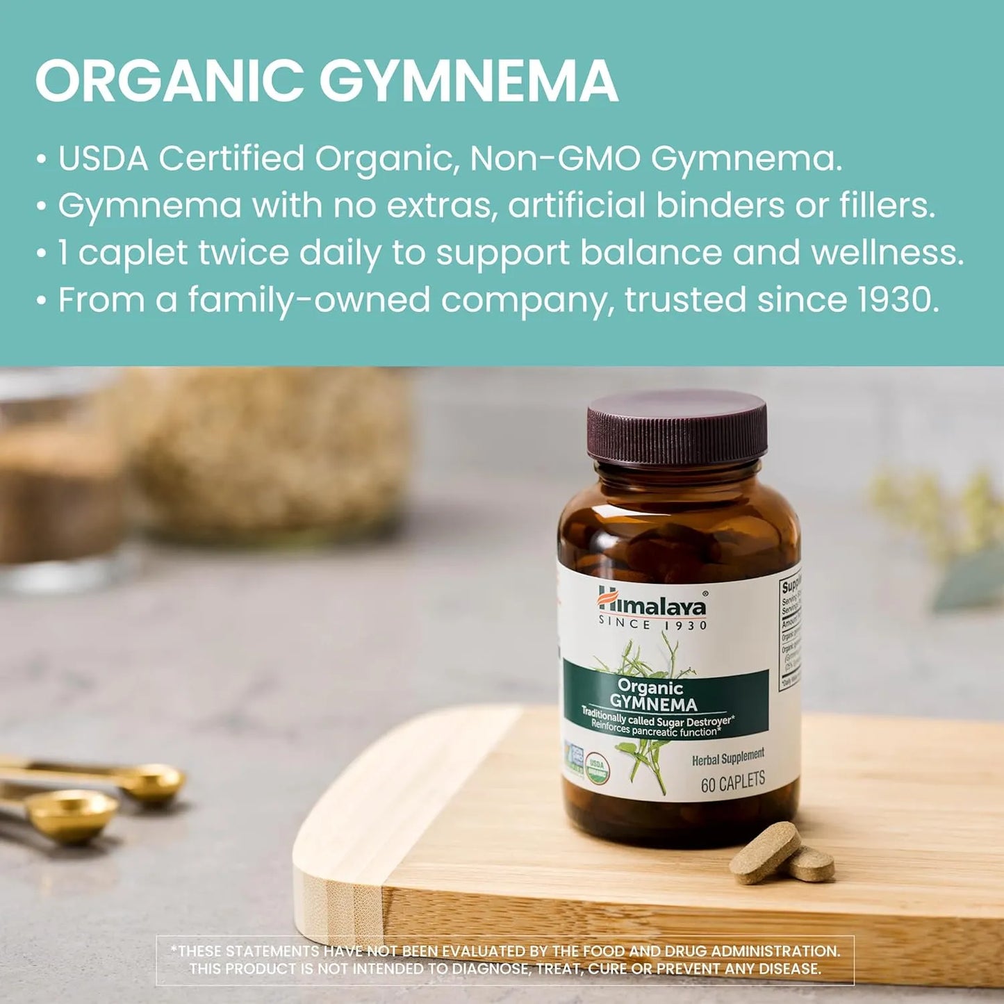 Himalaya Organic Gymnema Sylvestre 700mg Suplemento Herbal Metabolismo Glucosa