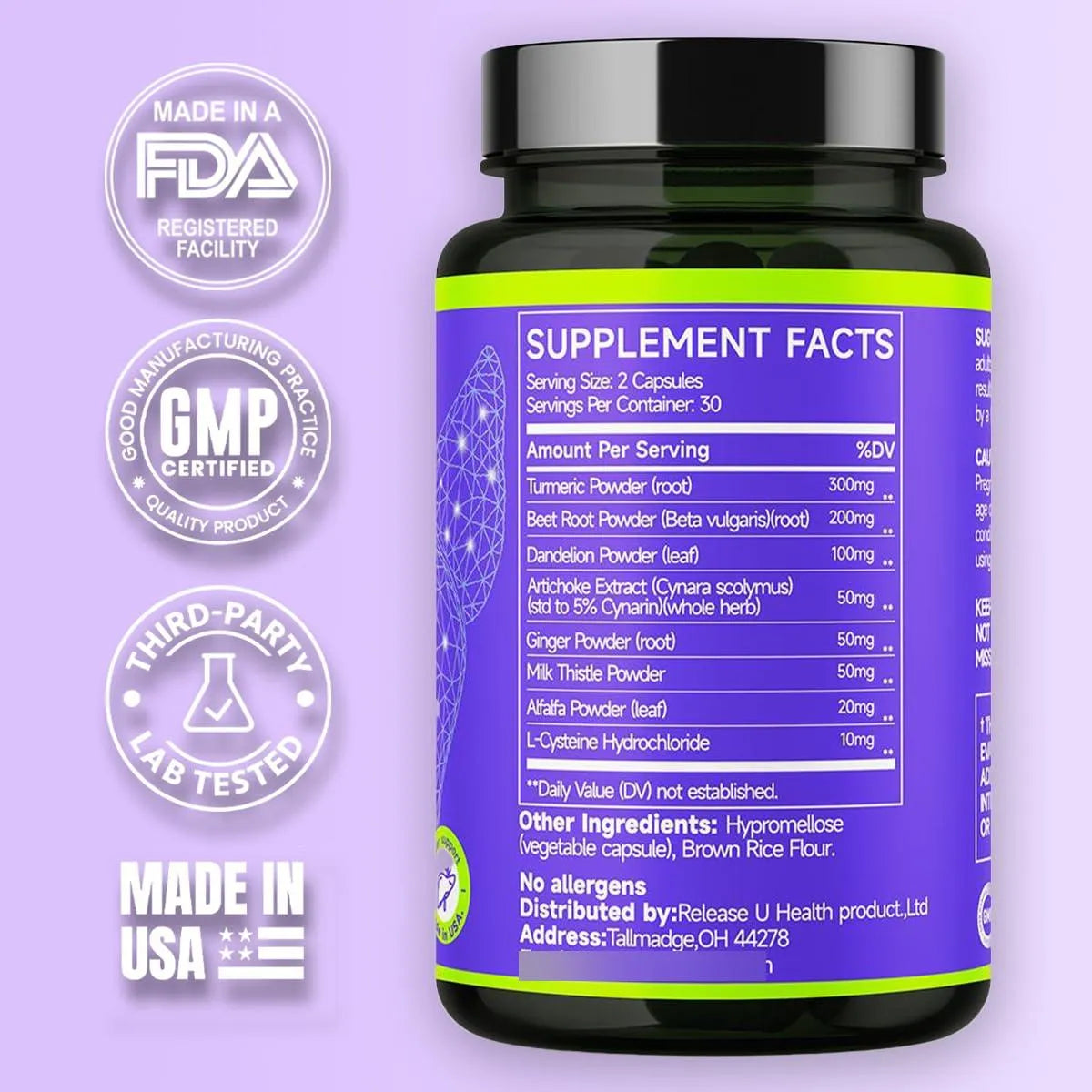 Suplemento Hepatico Natural 60 Capsulas Limpieza Y Proteccion Del Higado