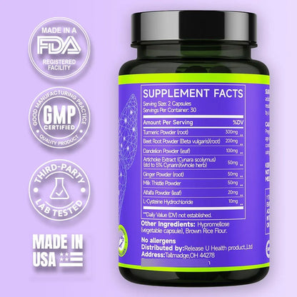 Suplemento Hepatico Natural 60 Capsulas Limpieza Y Proteccion Del Higado