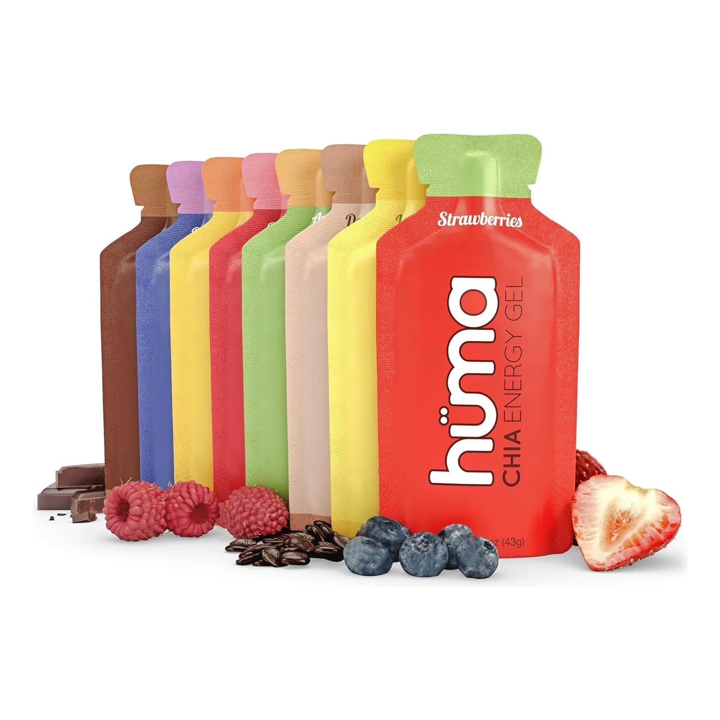 Gel Energético Huma Chia Energy Pack 24 Unidades Nutrición Deportiva Natural
