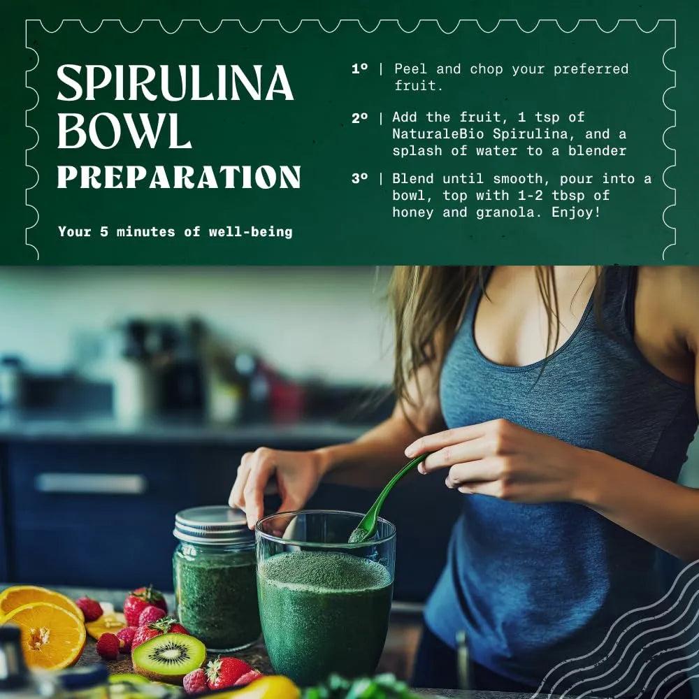 Polvo De Espirulina Orgánica 450g Natural Crudo Vegano Alto En Proteínas