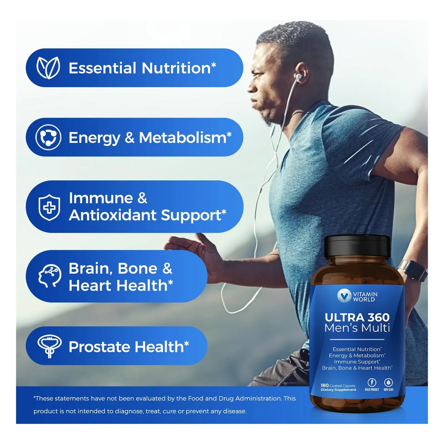 Multivitamínico Ultra 360 Para Hombres Con Hierbas Antioxidantes Energía Y Rendimiento